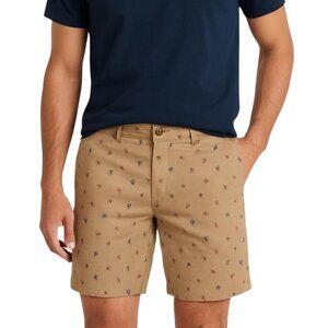 Jachs NY Men's Tan Palm Tree Print Flat Front Bleeker Shorts Size 30